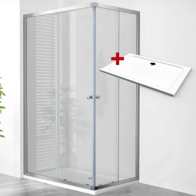POINT ROCKY 90x80 Clear Obdĺžnikový sprchovací kút s mramorovou vaničkou